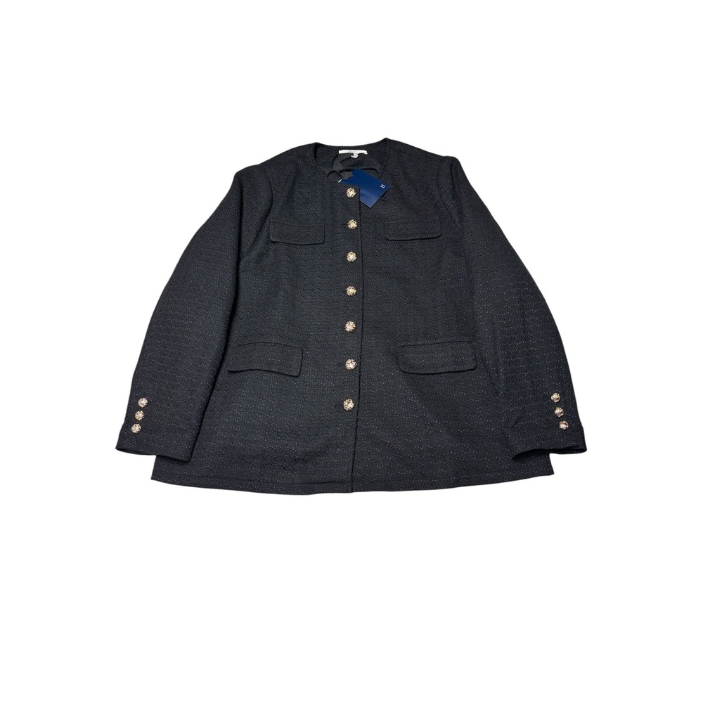 NWT Tuckernuck Pomander Black Tweed Golden Button Jennings Jacket Womens XXXL